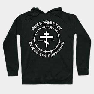 Isaiah 1:17 Seek Justice Defend The Oppressed Metal Hardcore Punk Pocket Hoodie